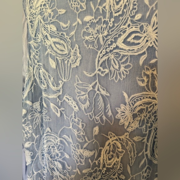 Soft Surroundings Adele Silk Viscose Tunic Top Blue 3/4 Sleeve Size Medium EUC - Picture 6 of 6